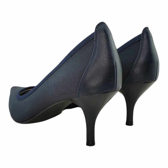 Tahari Dottie Stretch Pump Women's Sz 5.5M - Navy Blue - Picture 6 of 11
